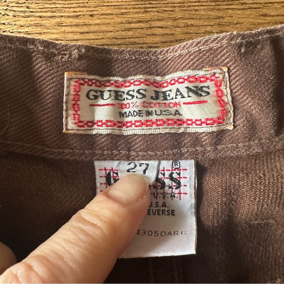 Vintage GUESS Brown High Waisted Jeans Sz 27 - Picture 5 of 8